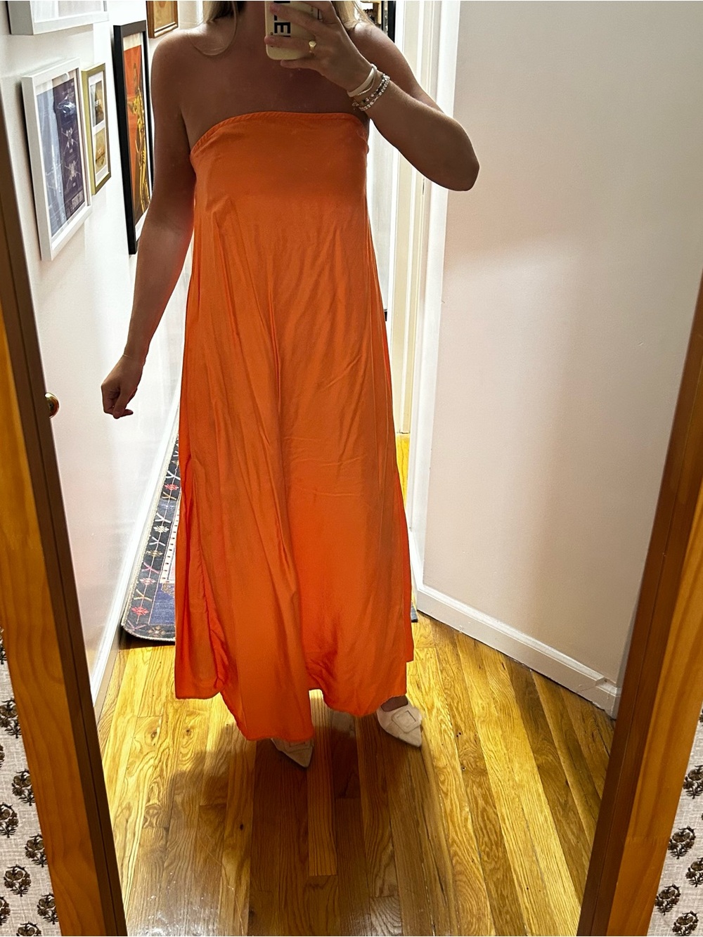 ASOS Cupro Bandeau Strapless Maxi Dress